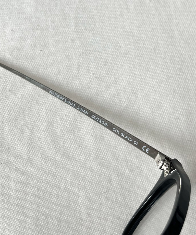 NOCHINO OPTICAL "Jifusan" "#1 GLOSS BLACK × CLEAR to GREY"
