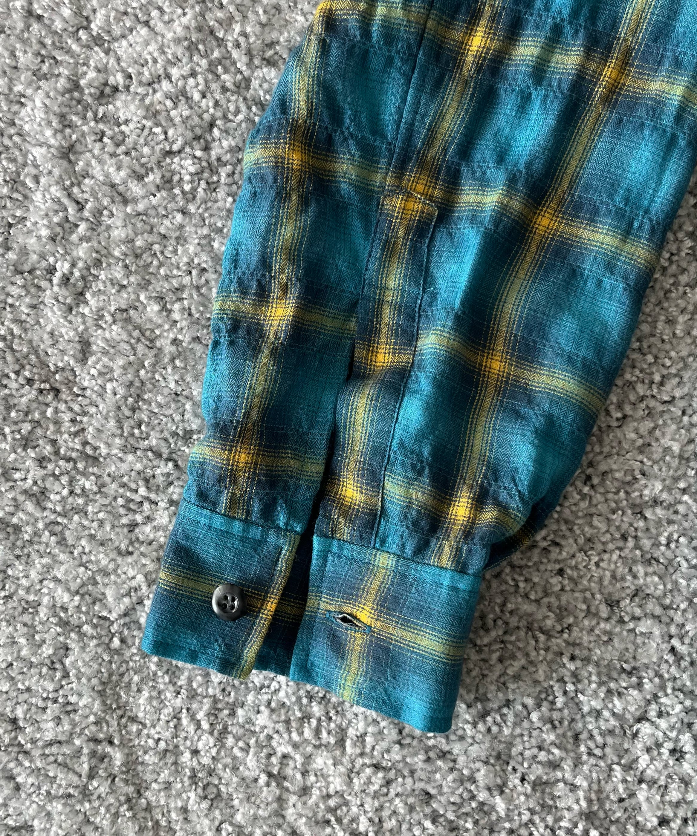 Laid.B Wet rag check shirts "BLUE"