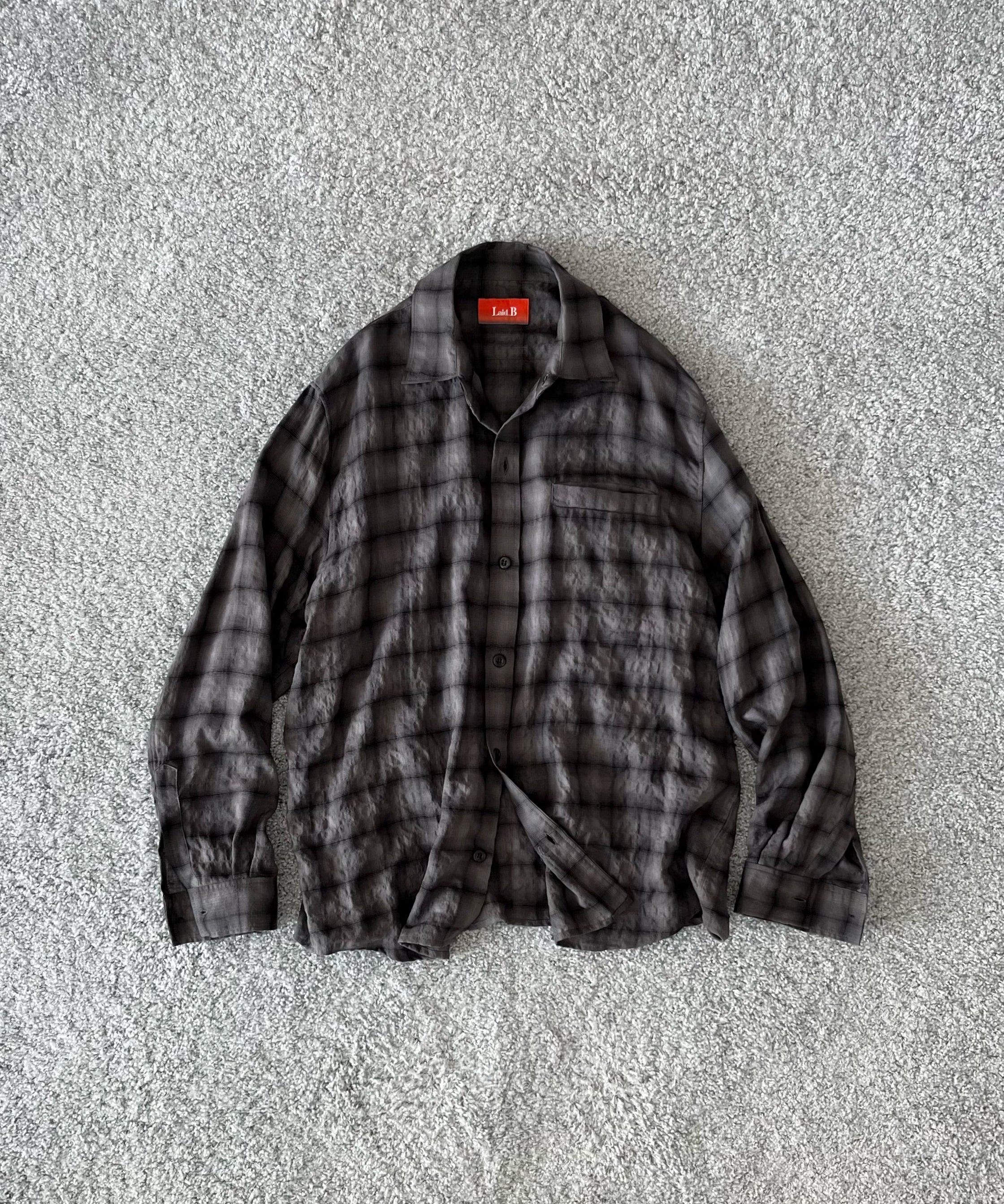 Laid.B Wet rag check shirts "BLACK"