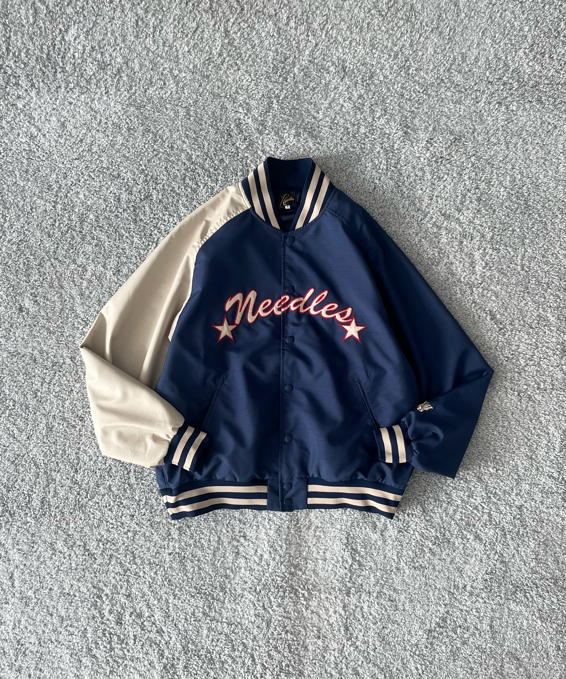 NEEDLES Stadium jacket - poly shantung "A - NAVY A"
