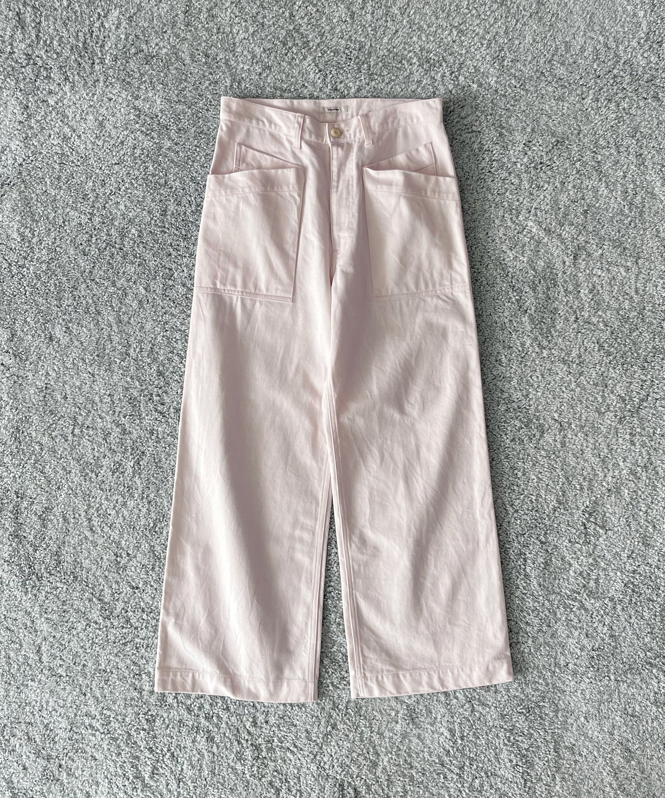 WHOWHAT 12oz denim origami pocket pants "LIGHT PINK"