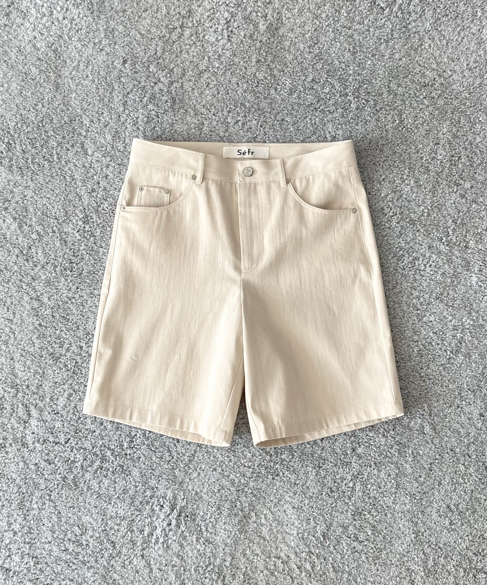 sefr Davis denim shorts "LIGHT ECRU TWILL"