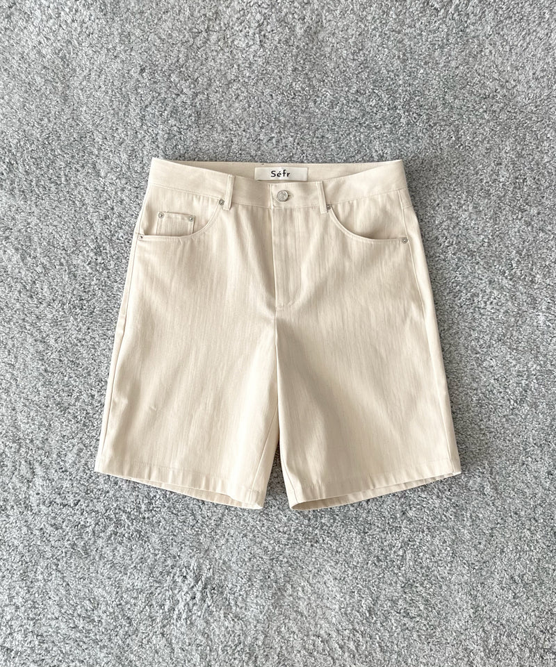 sefr Davis denim shorts "LIGHT ECRU TWILL"