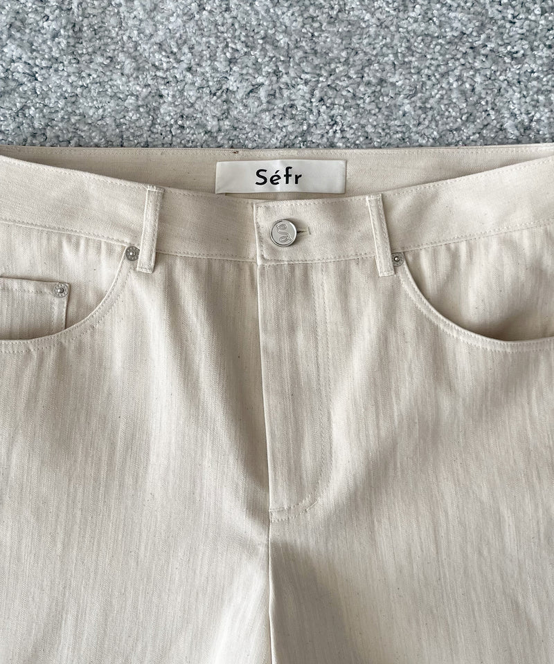 sefr Davis denim shorts "LIGHT ECRU TWILL"