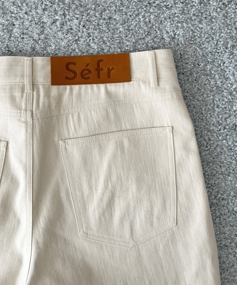 sefr Davis denim shorts "LIGHT ECRU TWILL"