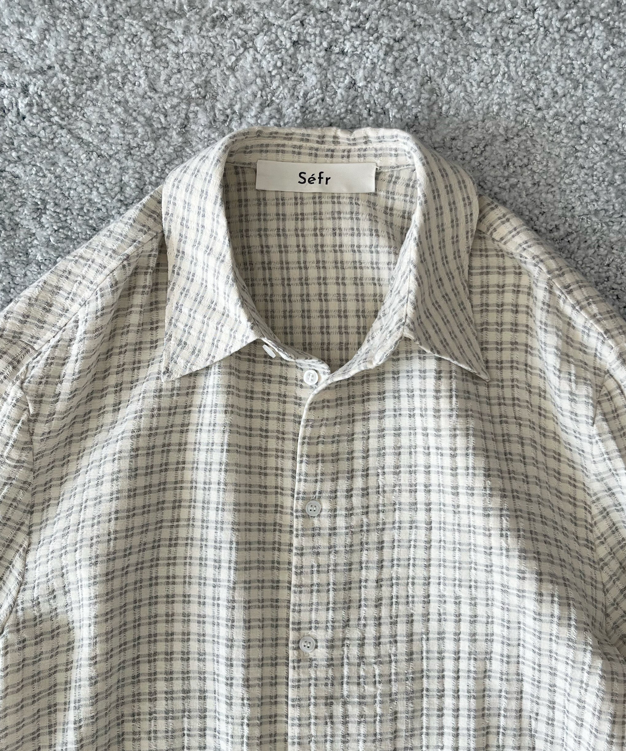sefr Wes shirt "SUBTLE BEIGE CHECK"