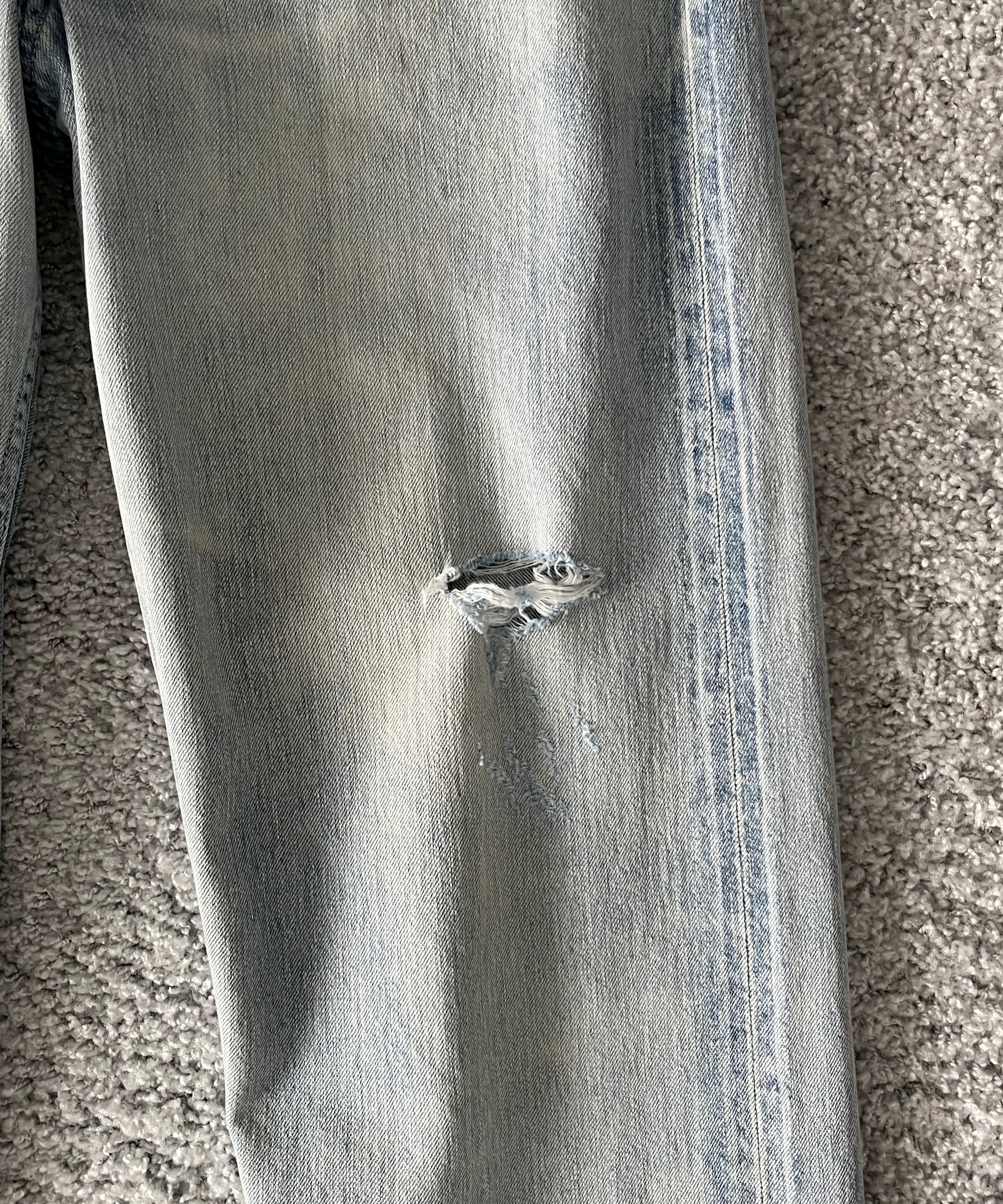 AURALEE Faded selvedge light denim wide pants "LIGHT INDIGO"