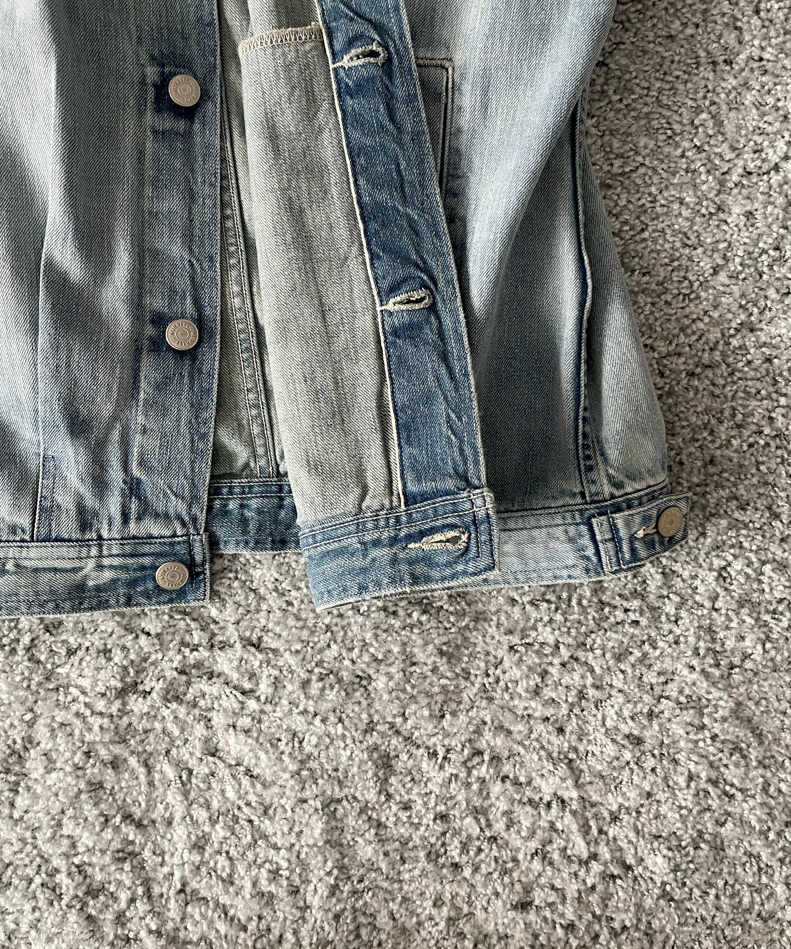 AURALEE Faded selvedge light denim blouson "LIGHT INDIGO"