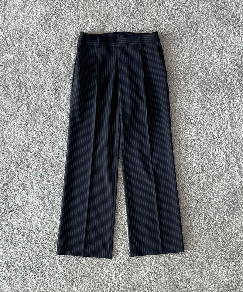 KAIKO Low rise slacks "NAVY STRIPE"