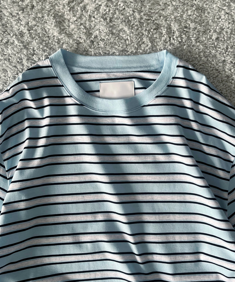 KAIKO C neck border l/s t-shirt “SAX”