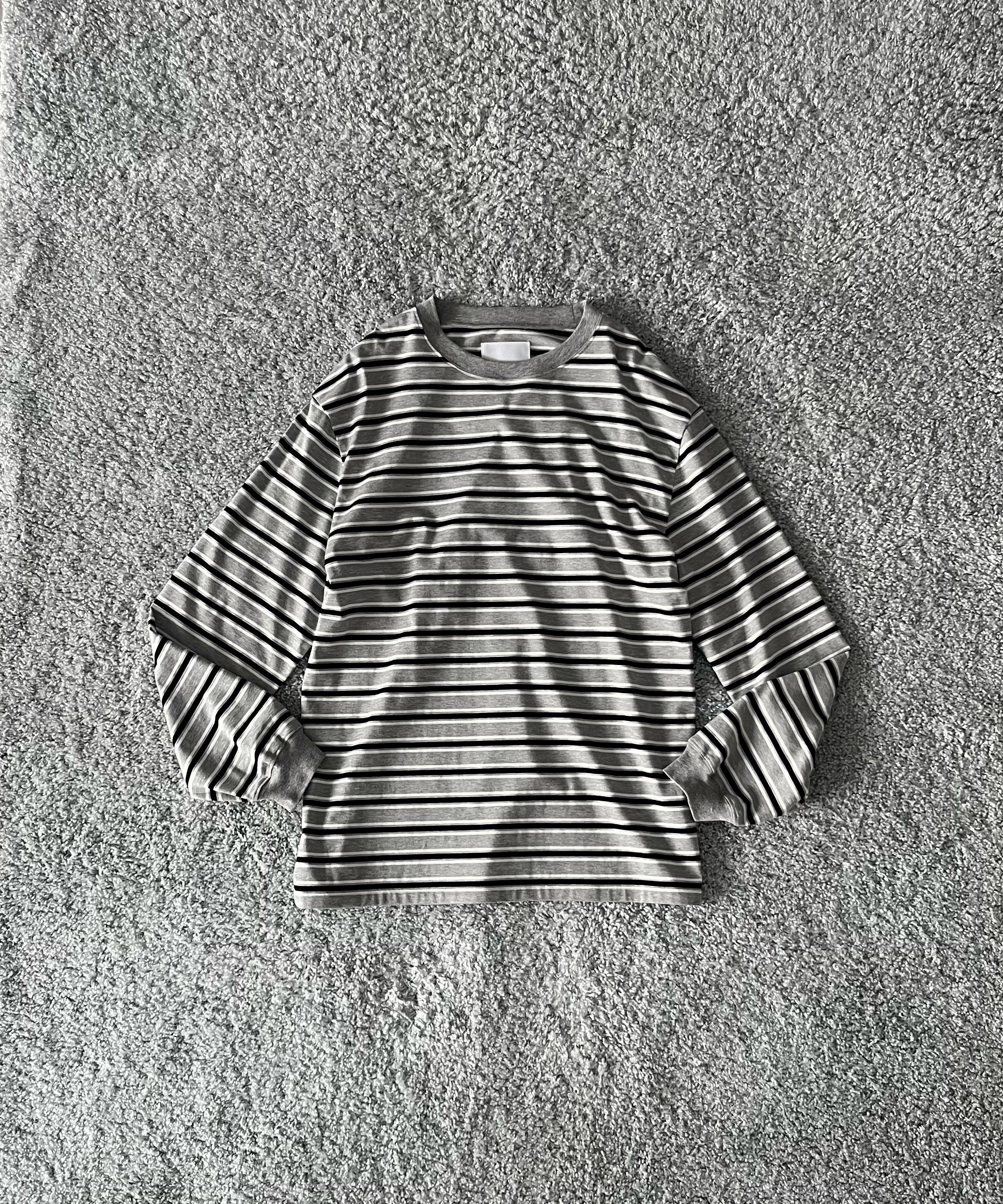 KAIKO C neck border l/s t-shirt “SAX”