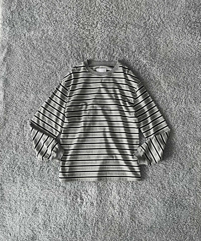 KAIKO C neck border l/s t-shirt “SAX”