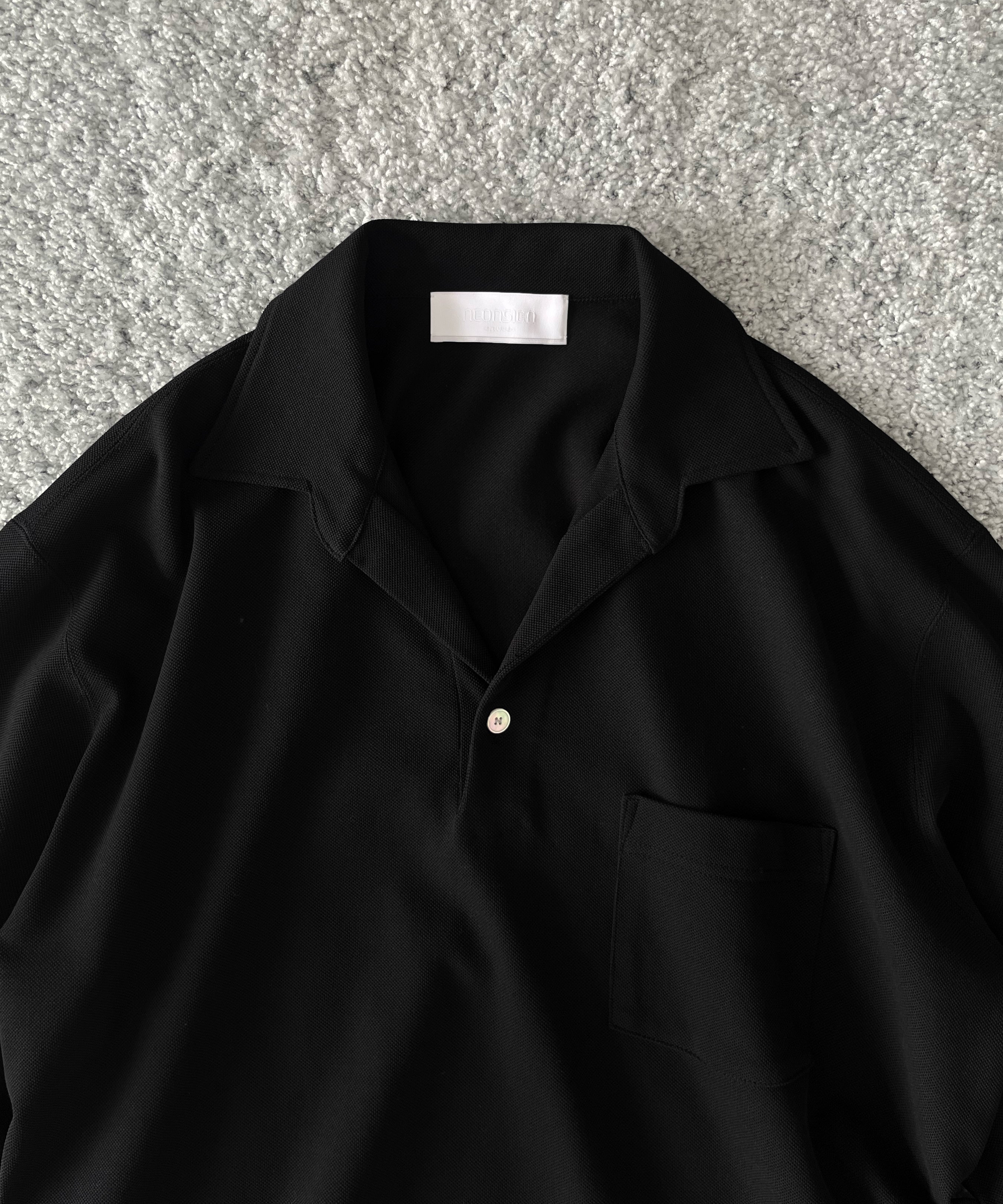 NEONSIGN Unfinished polo "hcs" ls "BLACK"
