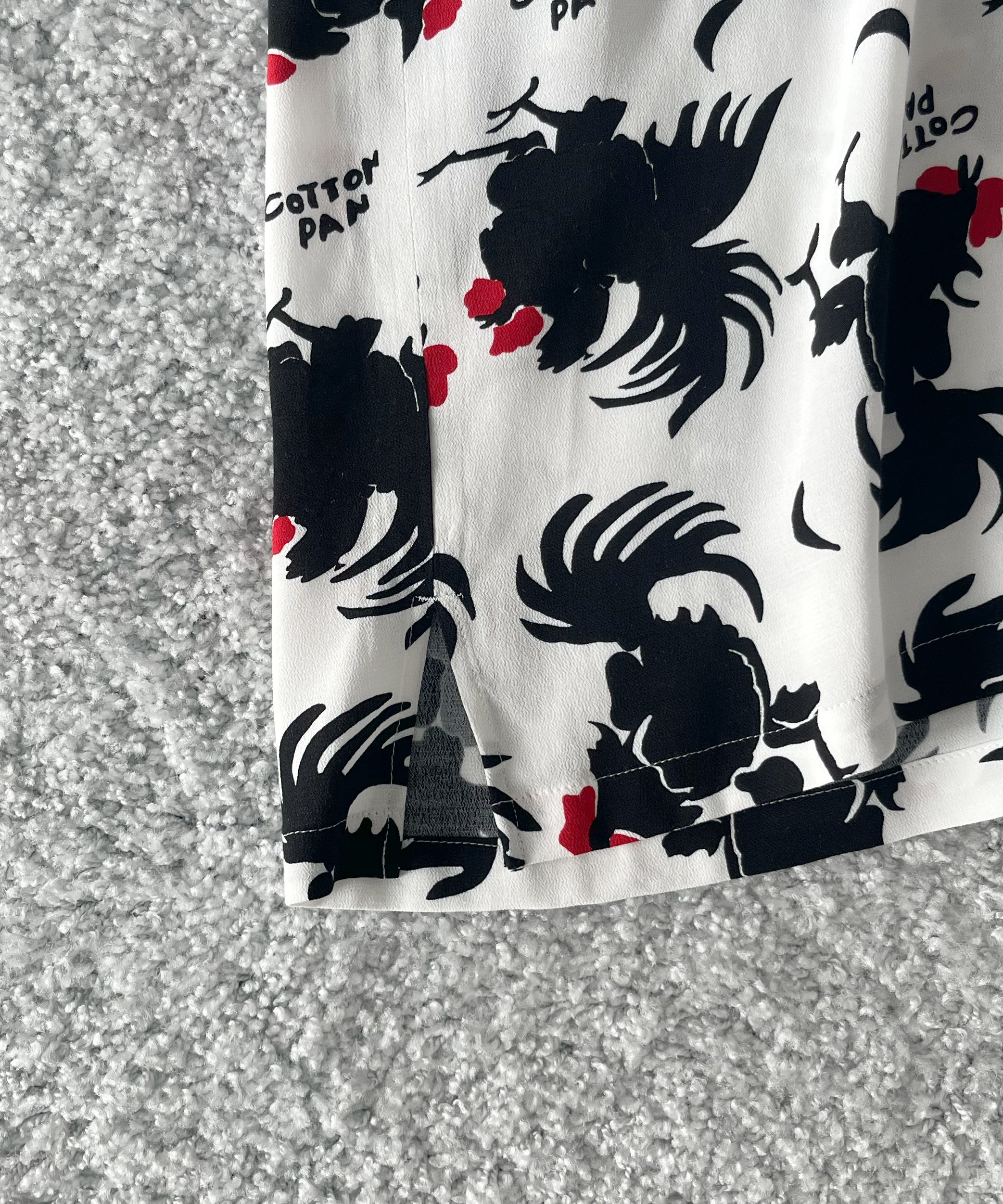 COTTON PAN Rooster s/s レーヨンシャツ "WHITE"