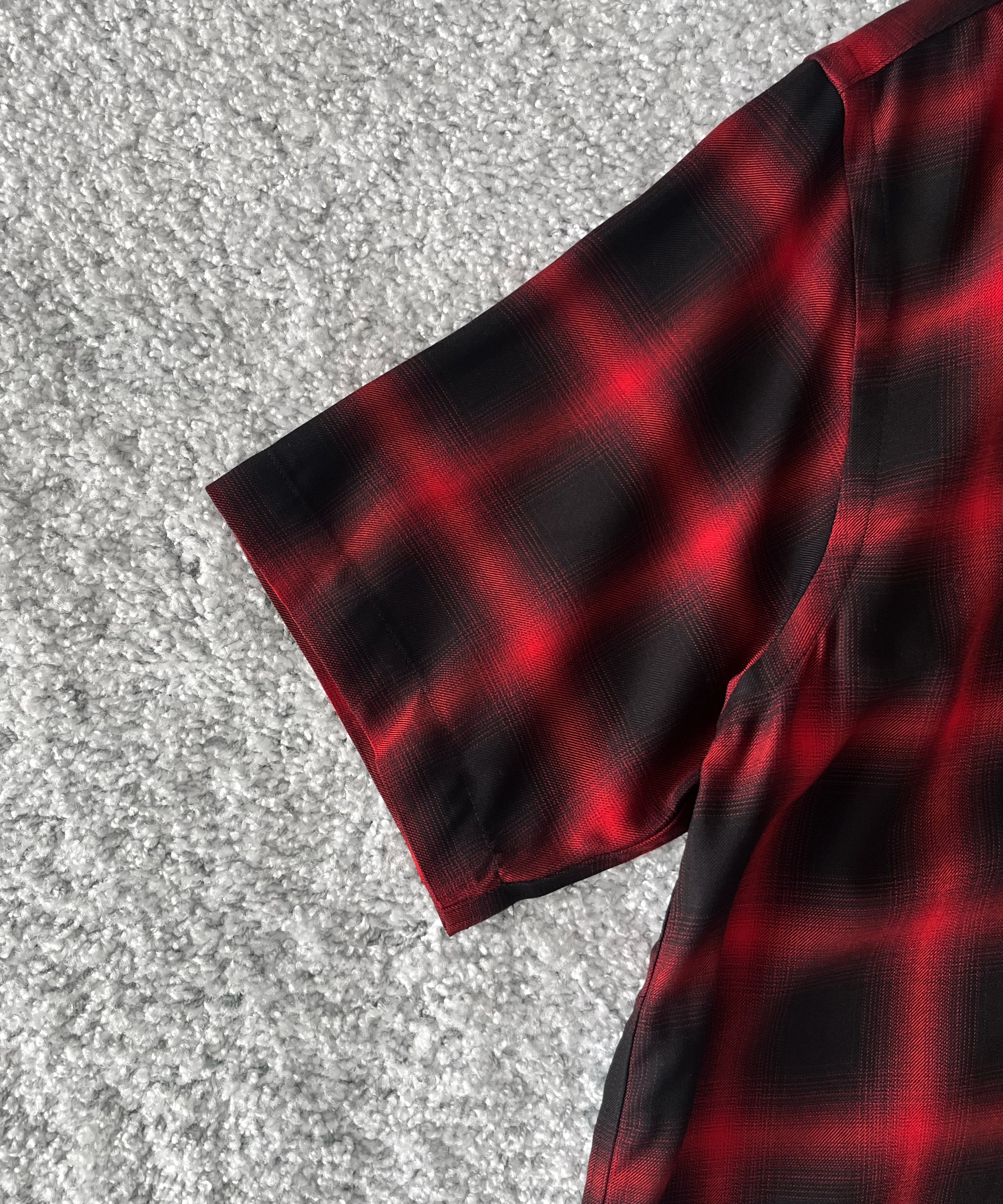 COTTON PAN Soho s/s オンブレシャツ "RED×BLACK"