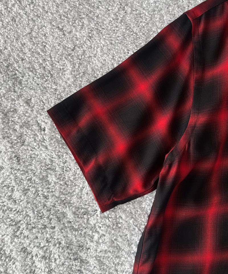 COTTON PAN Soho s/s オンブレシャツ "RED×BLACK"