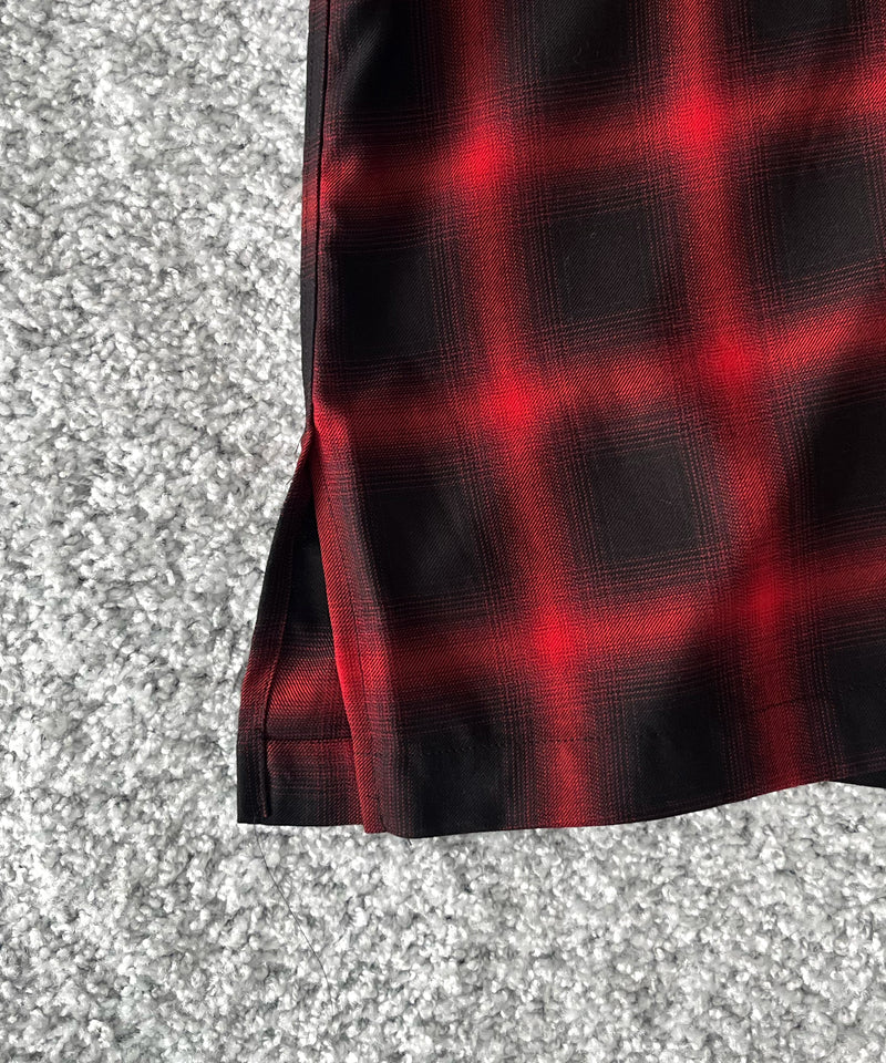 COTTON PAN Soho s/s オンブレシャツ "RED×BLACK"
