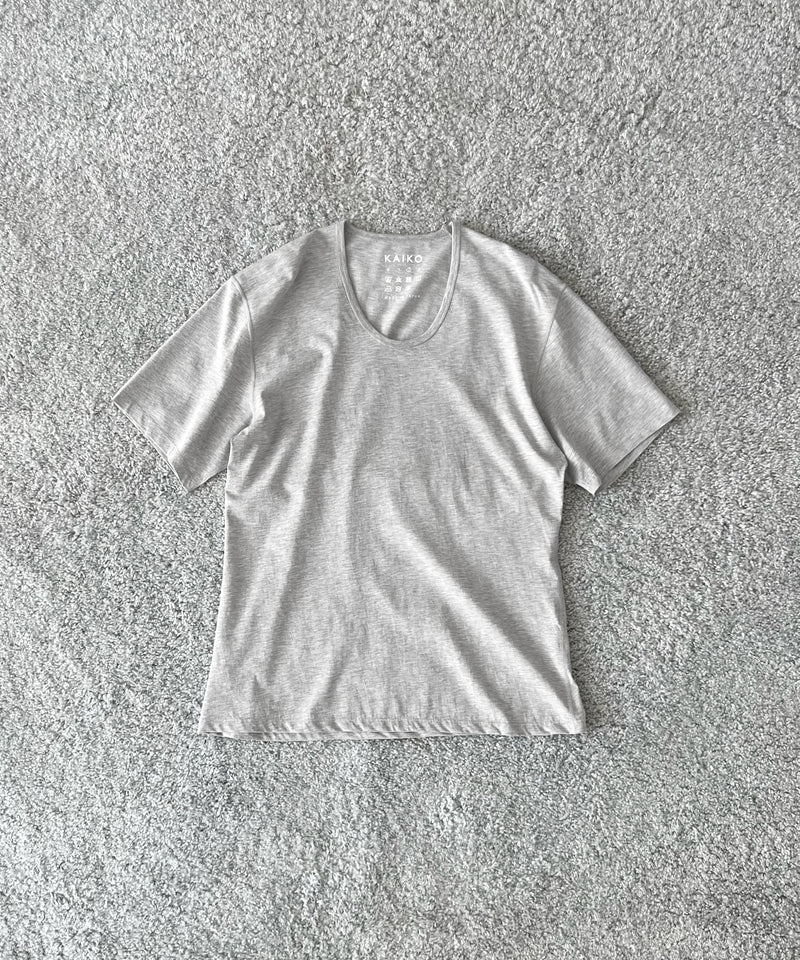 KAIKO U neck t-shirts "TOP GRAY"