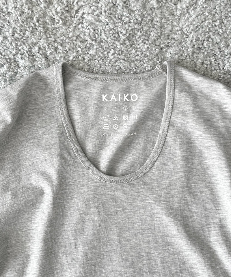 KAIKO U neck t-shirts "TOP GRAY"