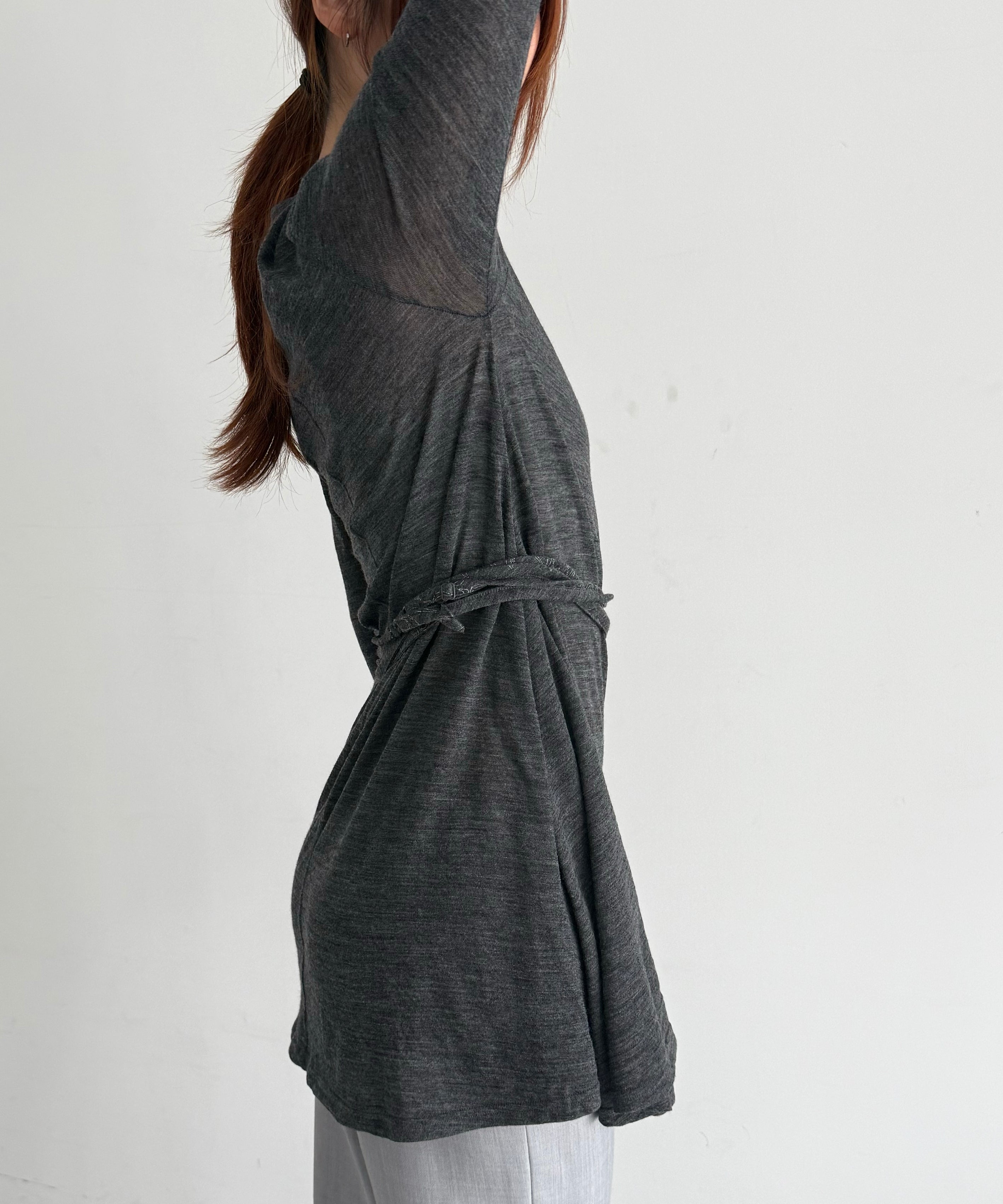 ULIKASANCTUS Lining dress "CHARCOAL"