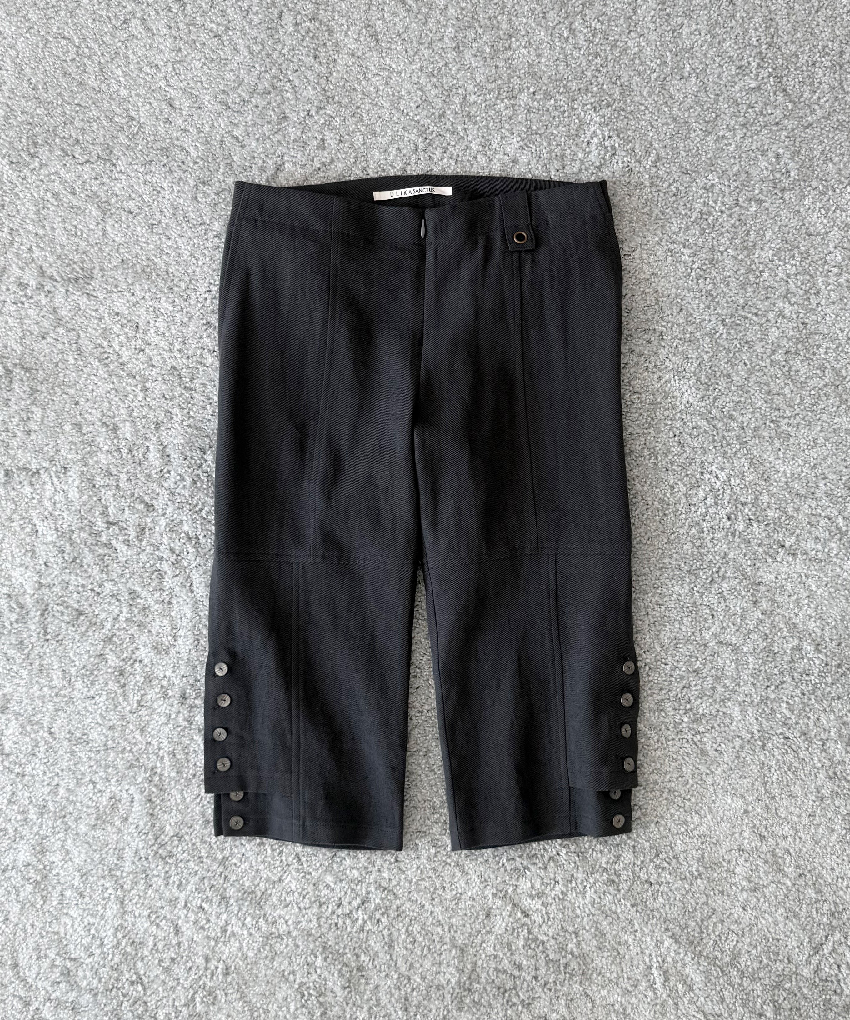 ULIKASANCTUS Double layered cropped pants "CHARCOAL"