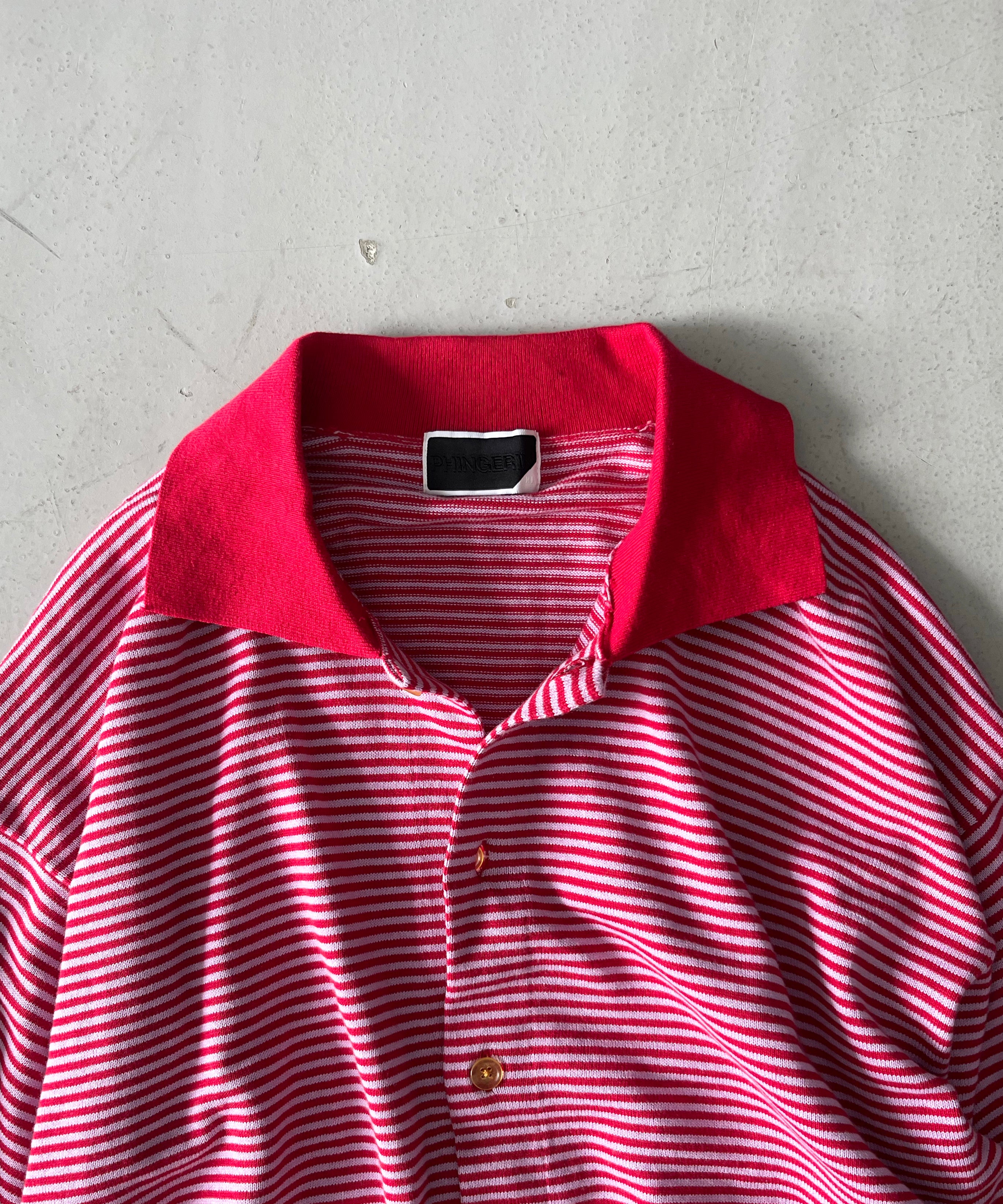 PHINGERIN Stripe knit shirt "A:RED"