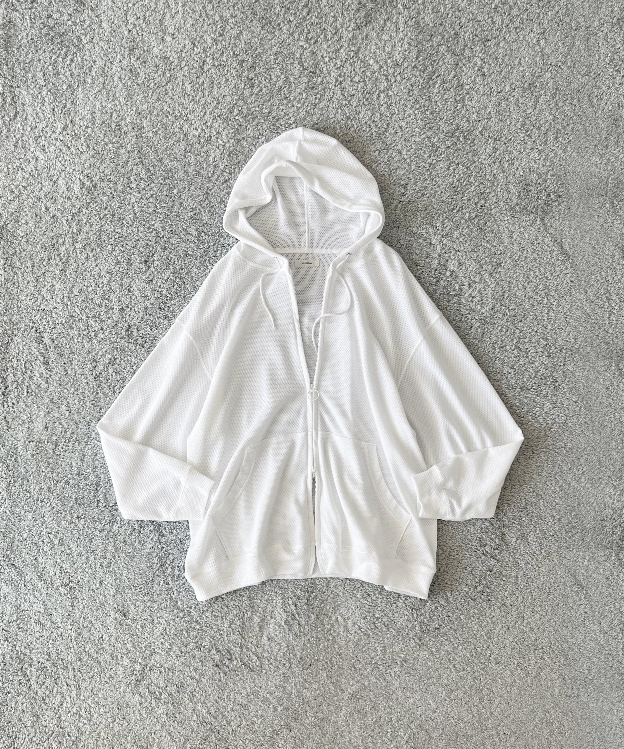 WHOWHAT Cotton mesh hoodie "WHITE"