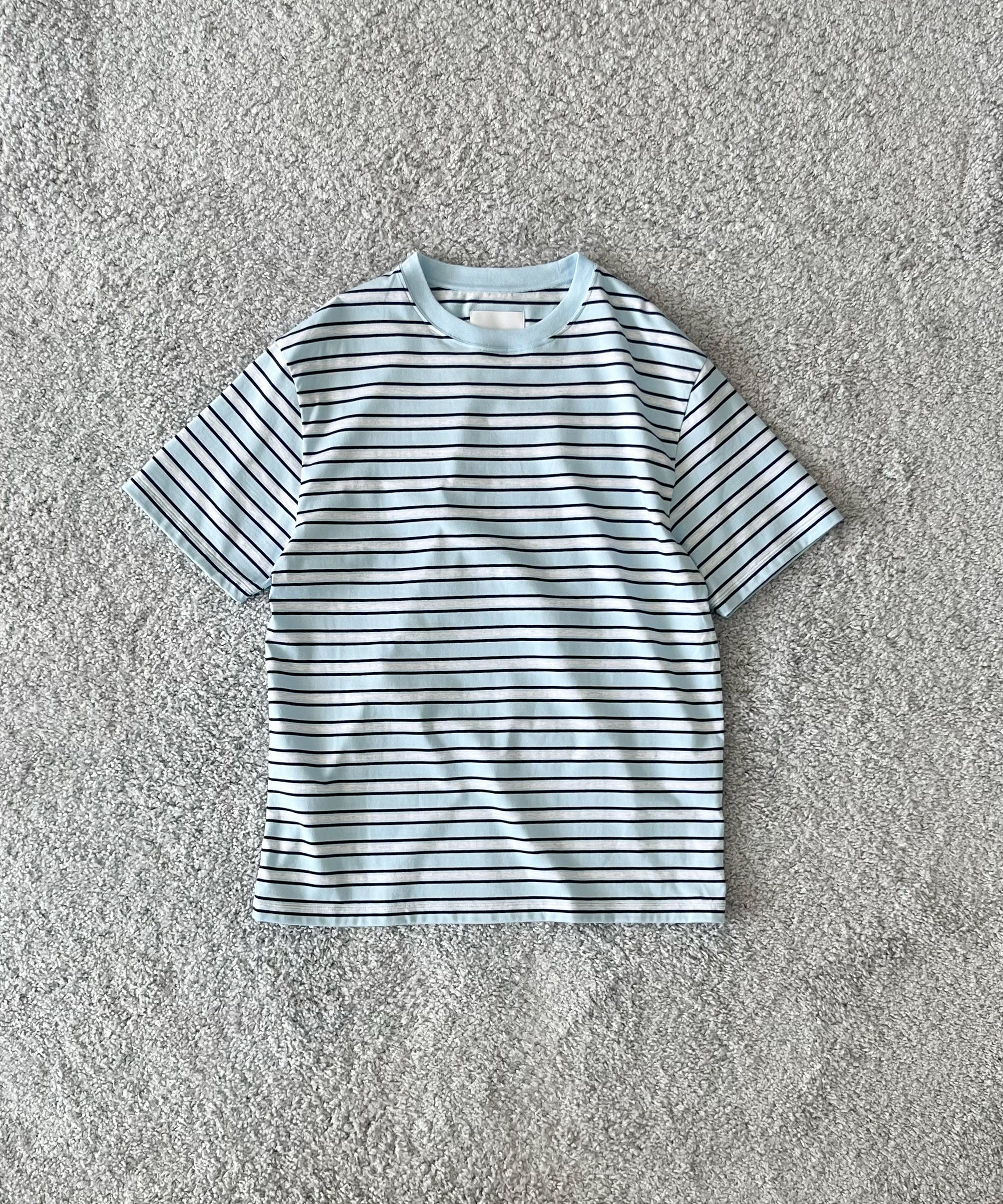 KAIKO C neck border t-shirts "SAX"
