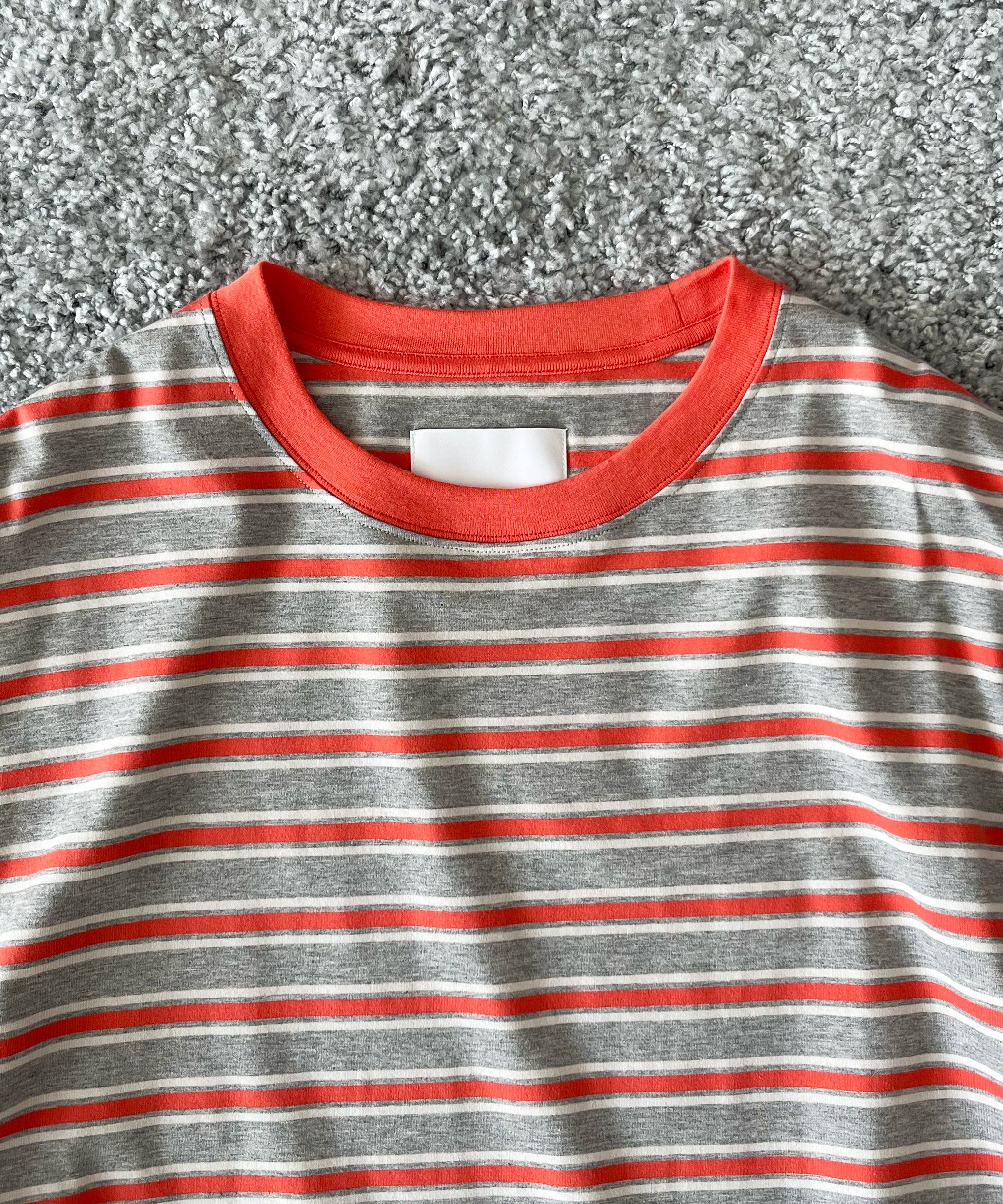 KAIKO C neck border t-shirts "RED"