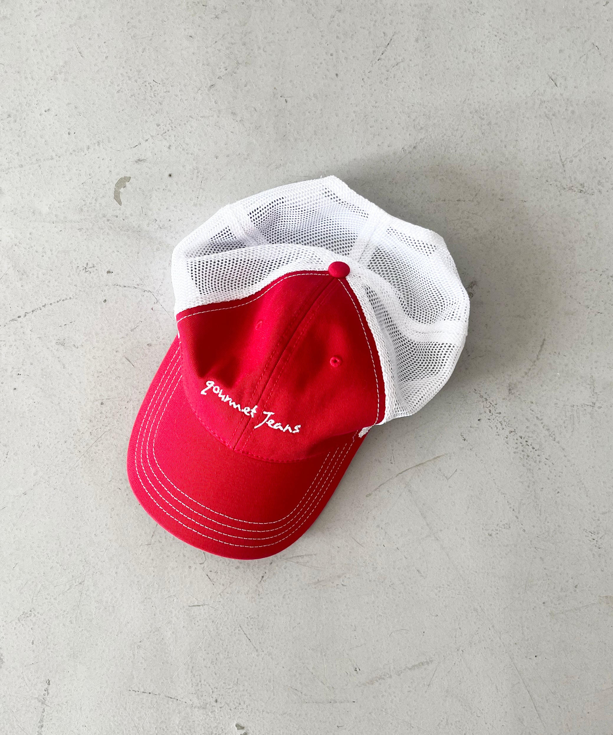【EXCLUSIVE】gourmet jeans Mesh cap gourmet jeans "RED×WHITE"