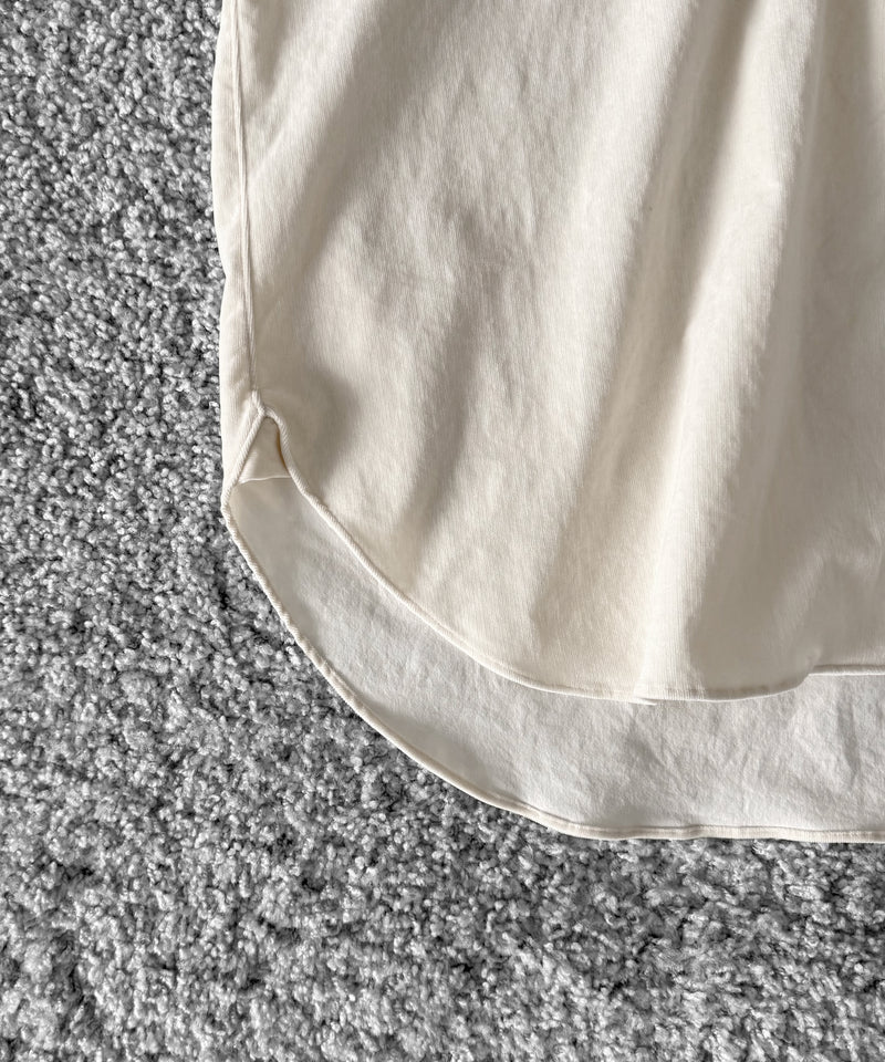 saby Lapel shirts- 21w corduroy sun fade processing - "OFF WHITE”