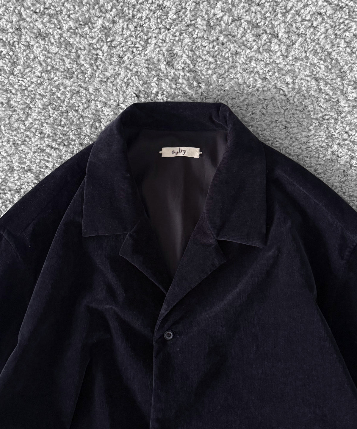 saby Lapel shirts- 21w corduroy sun fade processing - "D.NAVY”