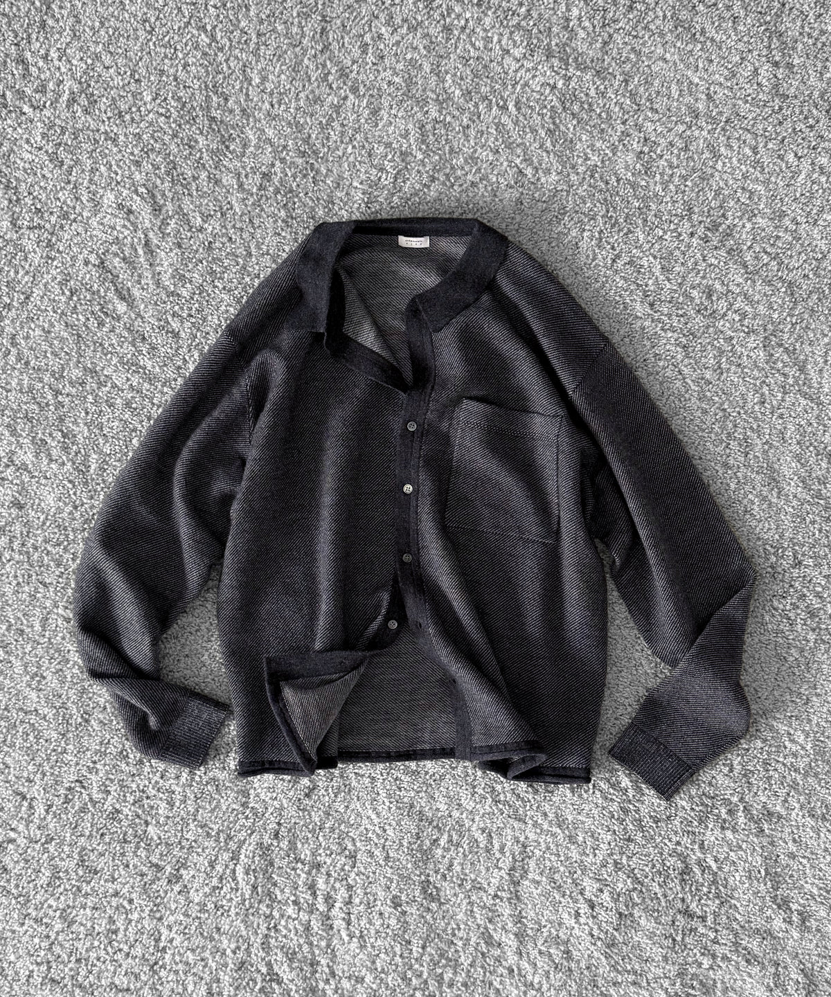 crepuscule Jq knit shirt "BLACK"