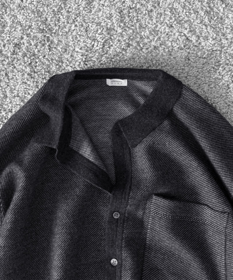 crepuscule Jq knit shirt "BLACK"