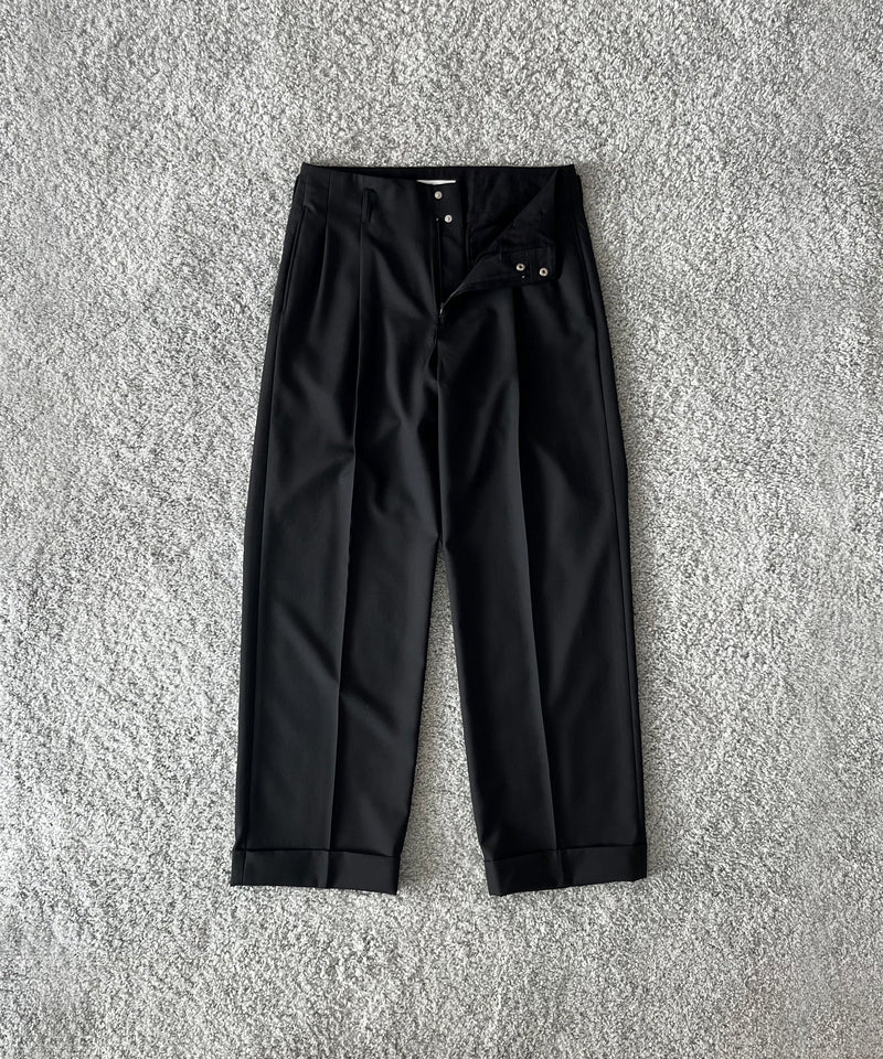 KAIKO Wool wide slacks "BLACK"