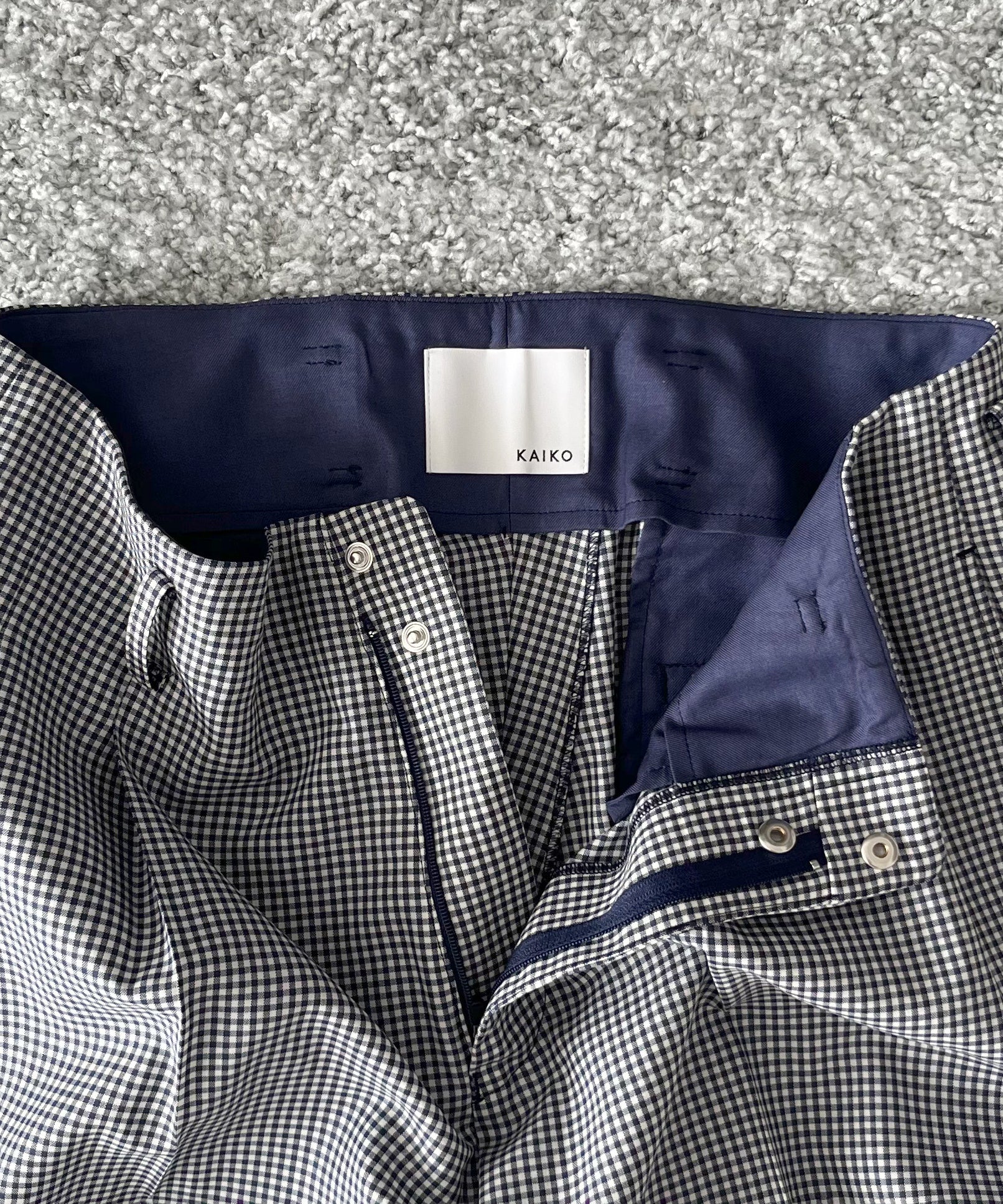 KAIKO Wool wide slacks "GINGHAM CHECK"