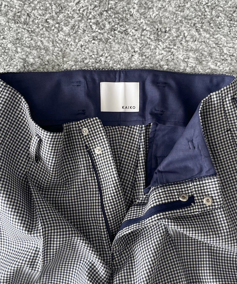 KAIKO Wool wide slacks "GINGHAM CHECK"