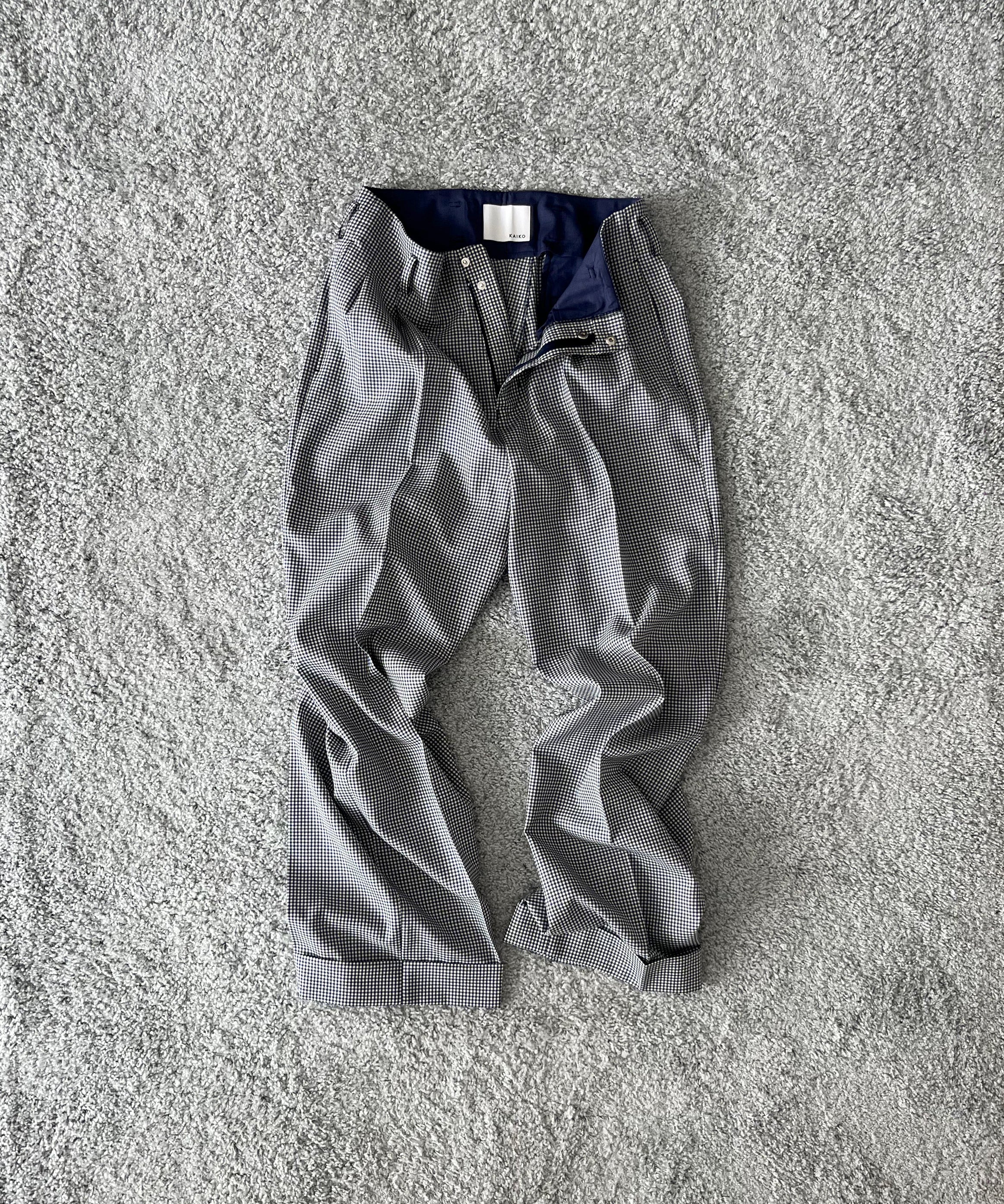 KAIKO Wool wide slacks "GINGHAM CHECK"