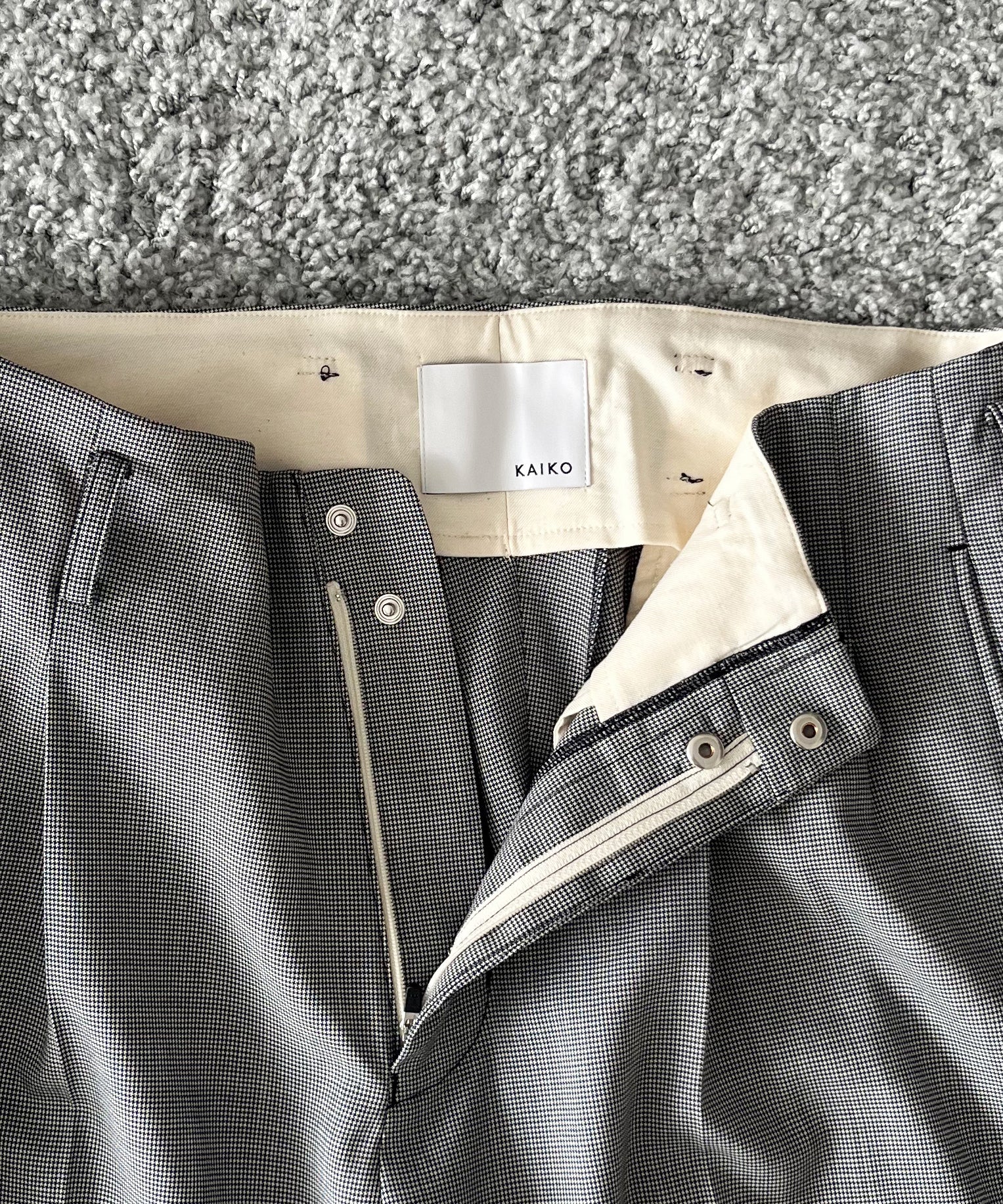 KAIKO Wool wide slacks "HOUNDTOOTH"