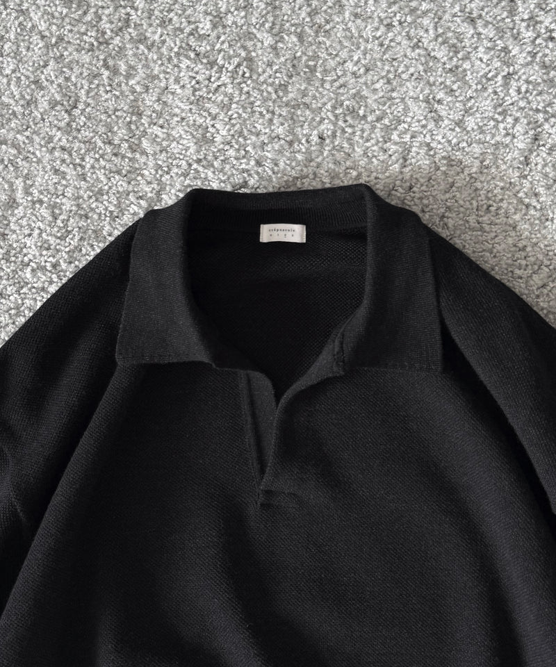 crepuscule Co/wo moss stitch skipper "BLACK"