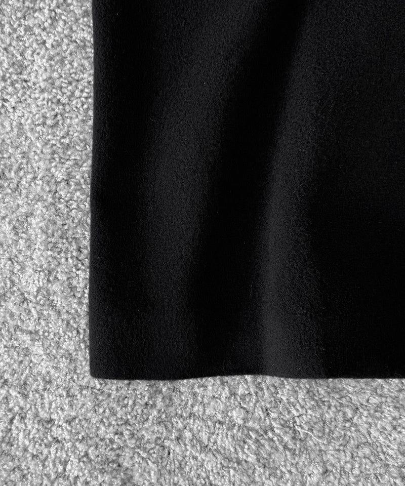 AURALEE Super fine wool mosser soutien collar coat “BLACK”