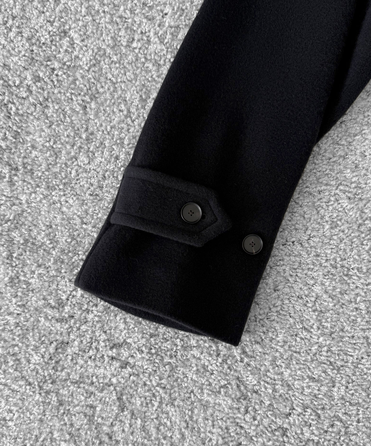 AURALEE Super fine wool mosser soutien collar coat “BLACK”