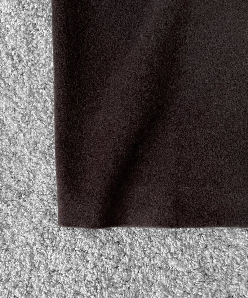 AURALEE Super fine wool mosser soutien collar coat “TOP BROWN”