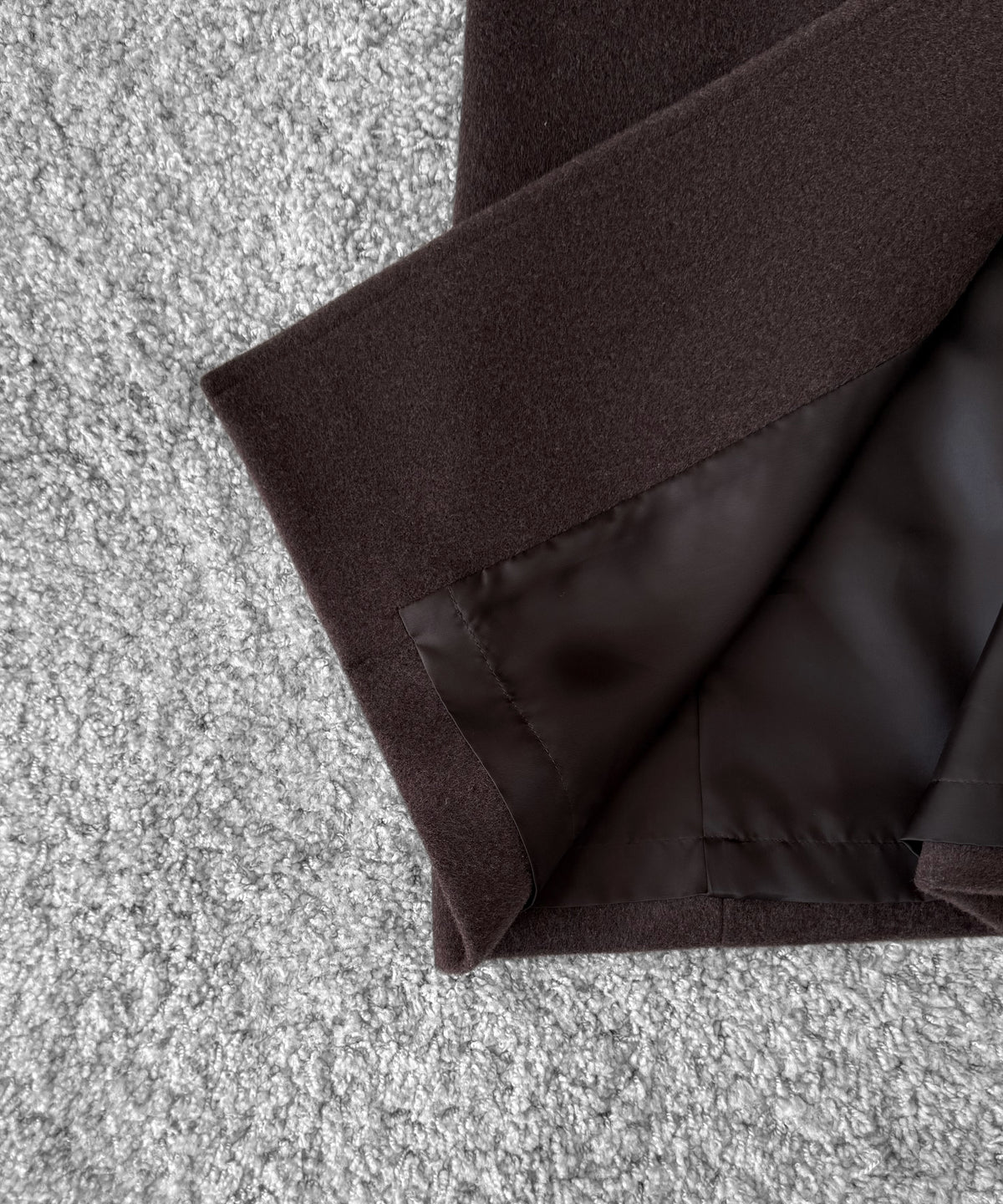 AURALEE Super fine wool mosser soutien collar coat “TOP BROWN”