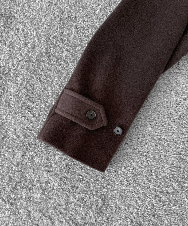 AURALEE Super fine wool mosser soutien collar coat “TOP BROWN”
