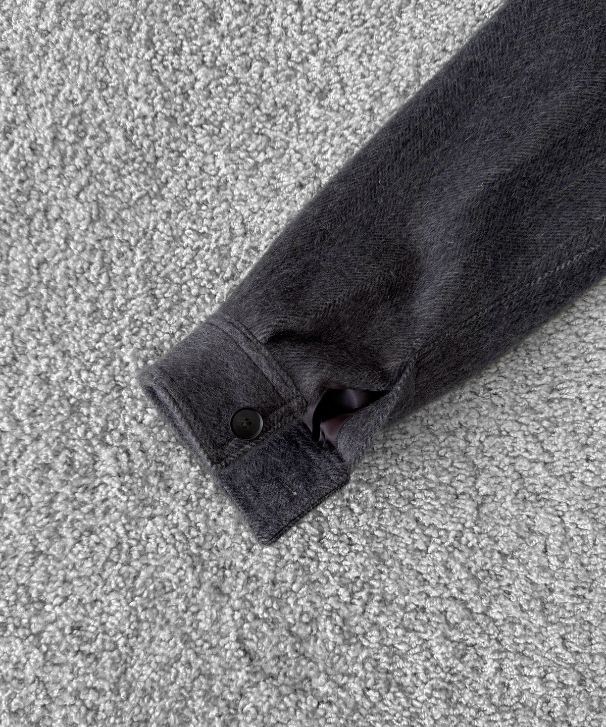 AURALEE Hairy wool mohair chambray blouson “DARK GRAY”