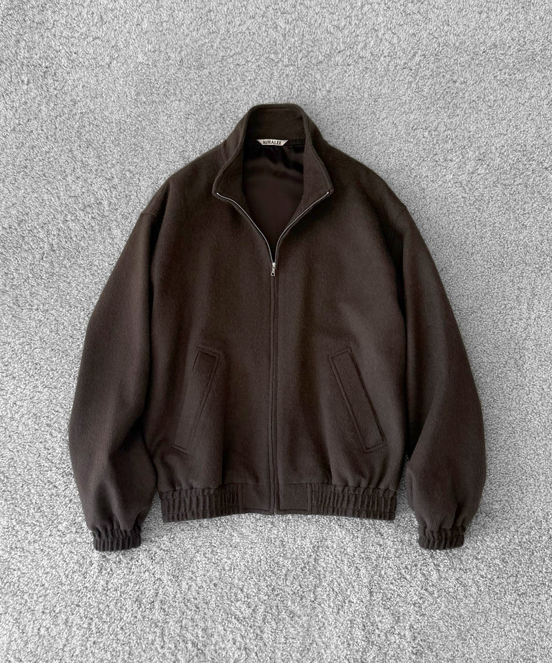 AURALEE Baby camel flannel zip blouson "DARK BROWN"