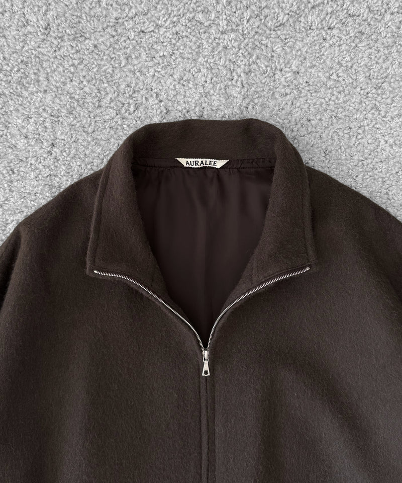 AURALEE Baby camel flannel zip blouson "DARK BROWN"