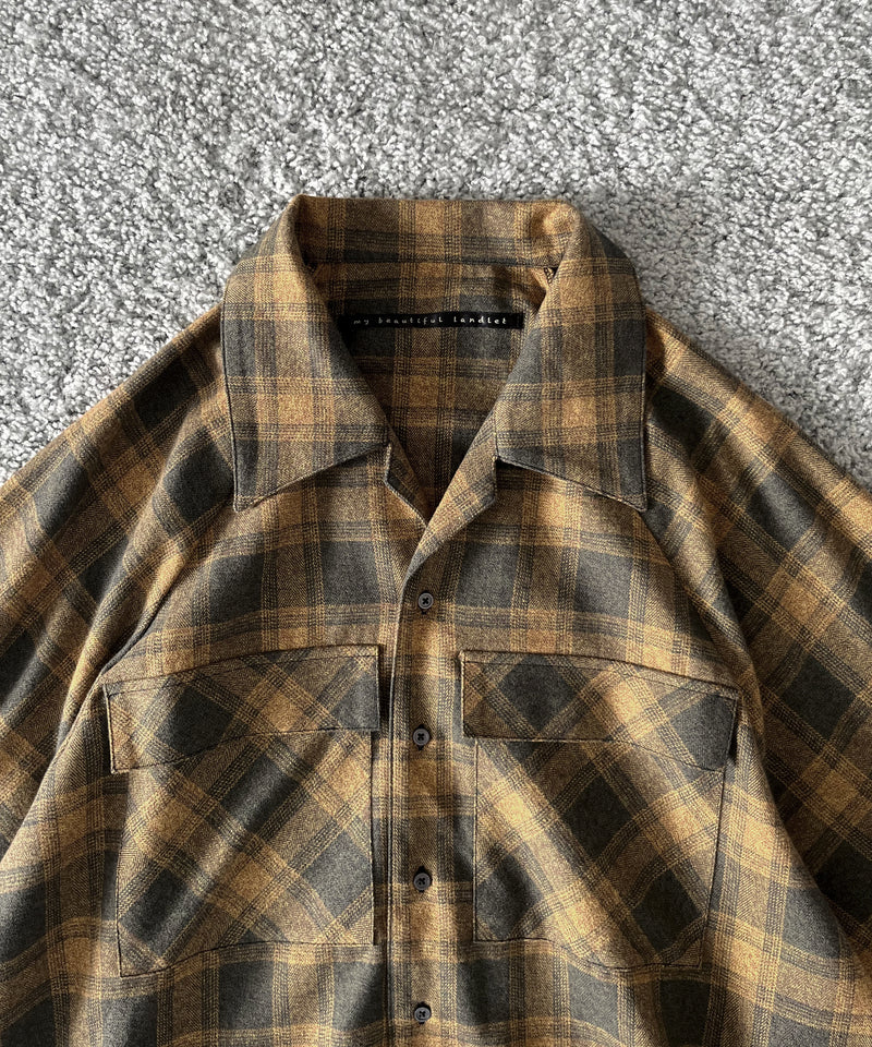 my beautiful landlet O/c check shirt "YELLOW"