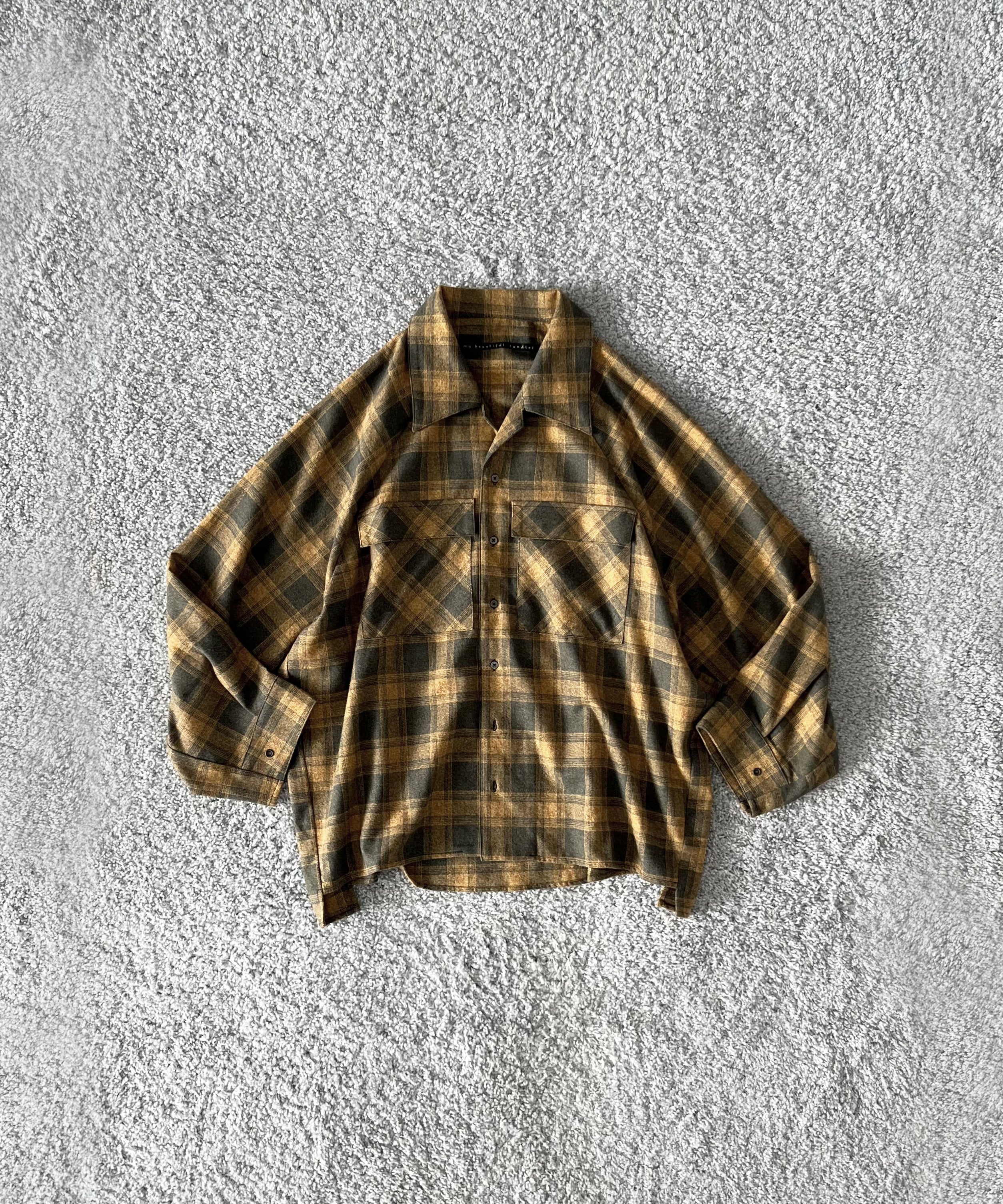 my beautiful landlet O/c check shirt "YELLOW"